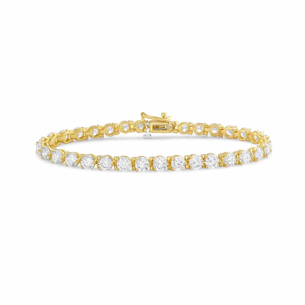 NEW DIANA M JEWELS women's round lab-grown diamond tennis bracelet (6.00 ct) - e